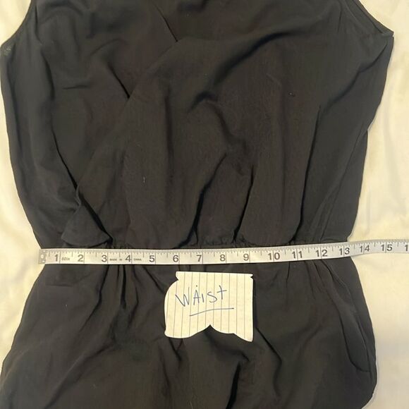 Zara szS black sleeveless faux wrap front elastic waist and ankle jumpsuit GUC - Picture 5 of 9